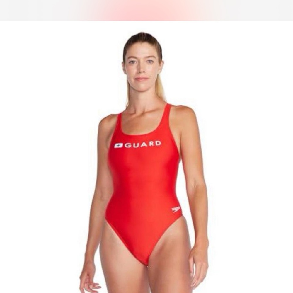 Speedo Women's Red Lifeguard Swimsuit one piece